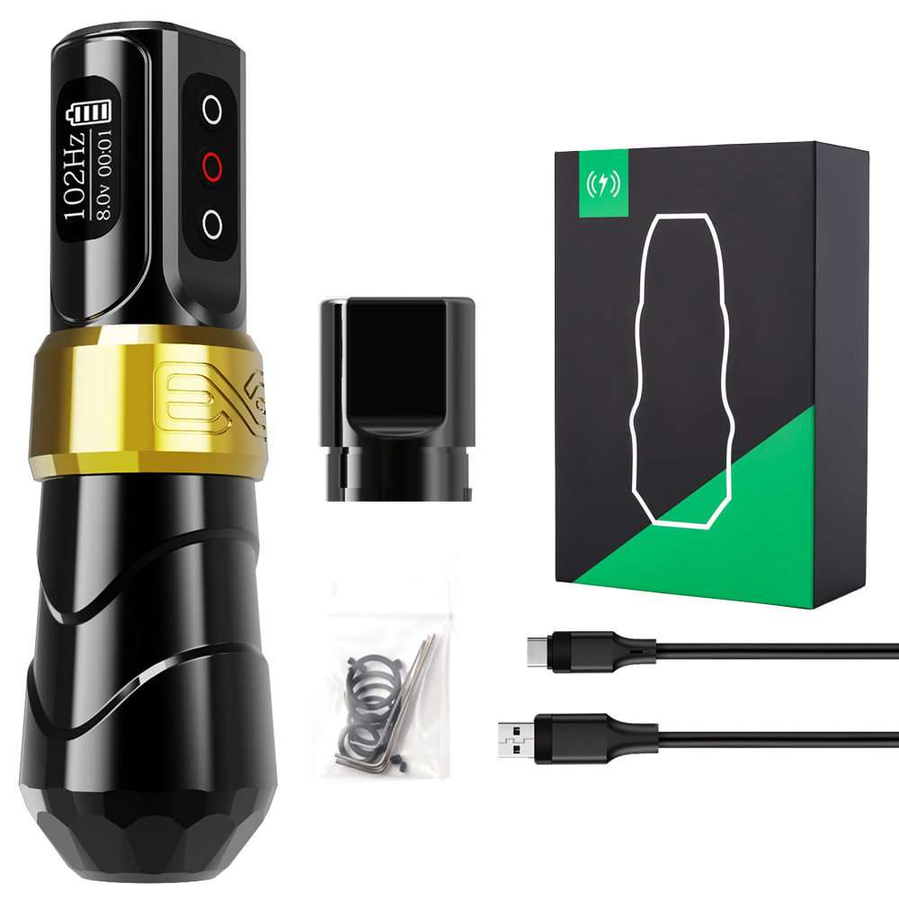 shanilak third-generation rechargeable tattoo pen with LCD display, tattoo needle motor, portable tattoo pen pic 5