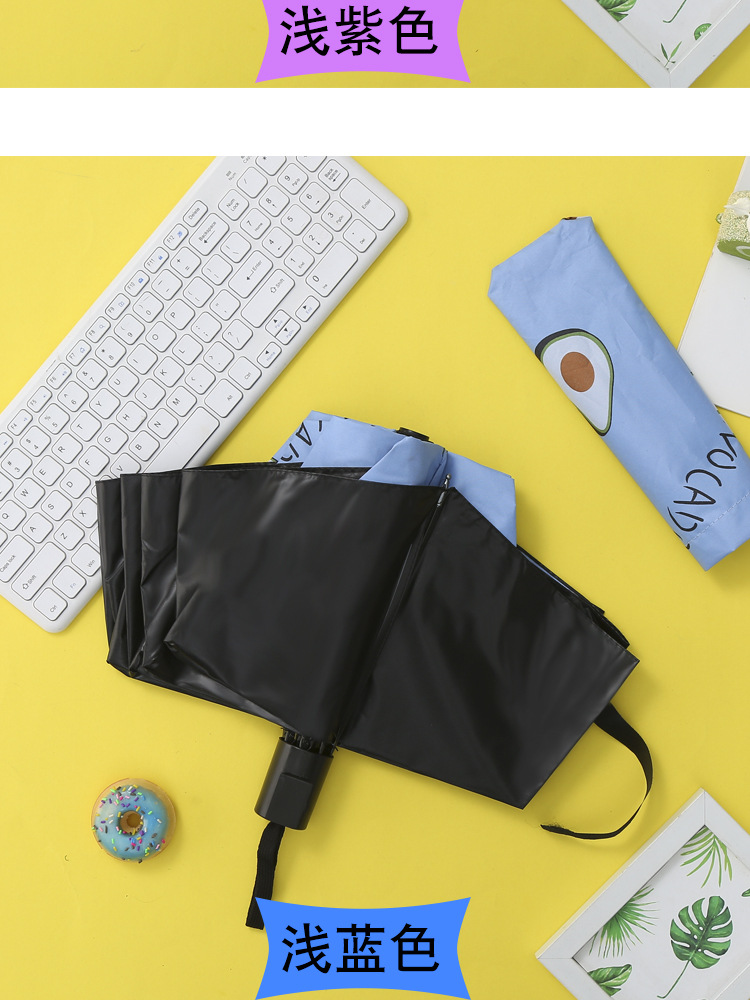 Three-fold black vinyl sun protection and UV protection, fruit Daisy UV bear umbrella, female couple umbrella, sunshade pic 16