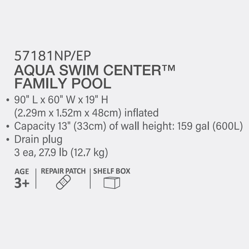 intex 57181 Luxury rectangular Pool Family Parent-child inflatable outdoor Garden lawn swimming pool pic 2