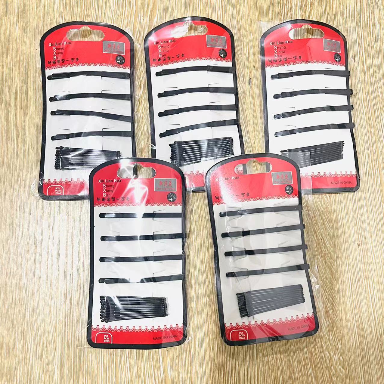 【1-9 Zones 】 Red Card One-piece Hair Clip 10/ Pack 2000/ box Red Paper Card One-piece Hair Clip Set Steel Wire Clip Fashion Hair Clip One Yuan Store Good supply pic 4