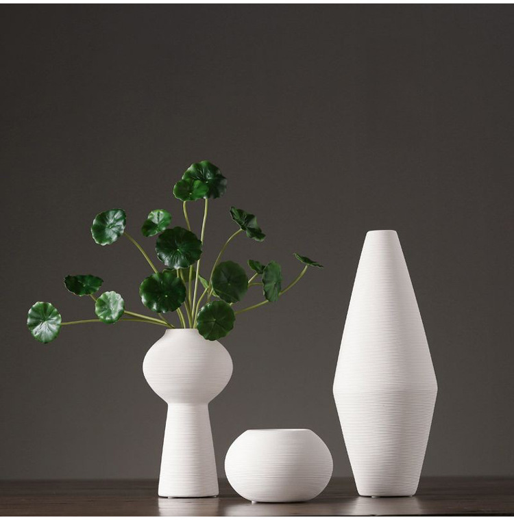 Nordic Ins-style white ceramic vase ornaments, dining table, living room flower arrangements, dried flowers, TV cabinet, simple soft furnishings pic 9