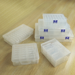 PP transparent hand-held plastic box, cosmetics and jewelry box, toy spare parts organization and storage box, sample display packaging box pic 2