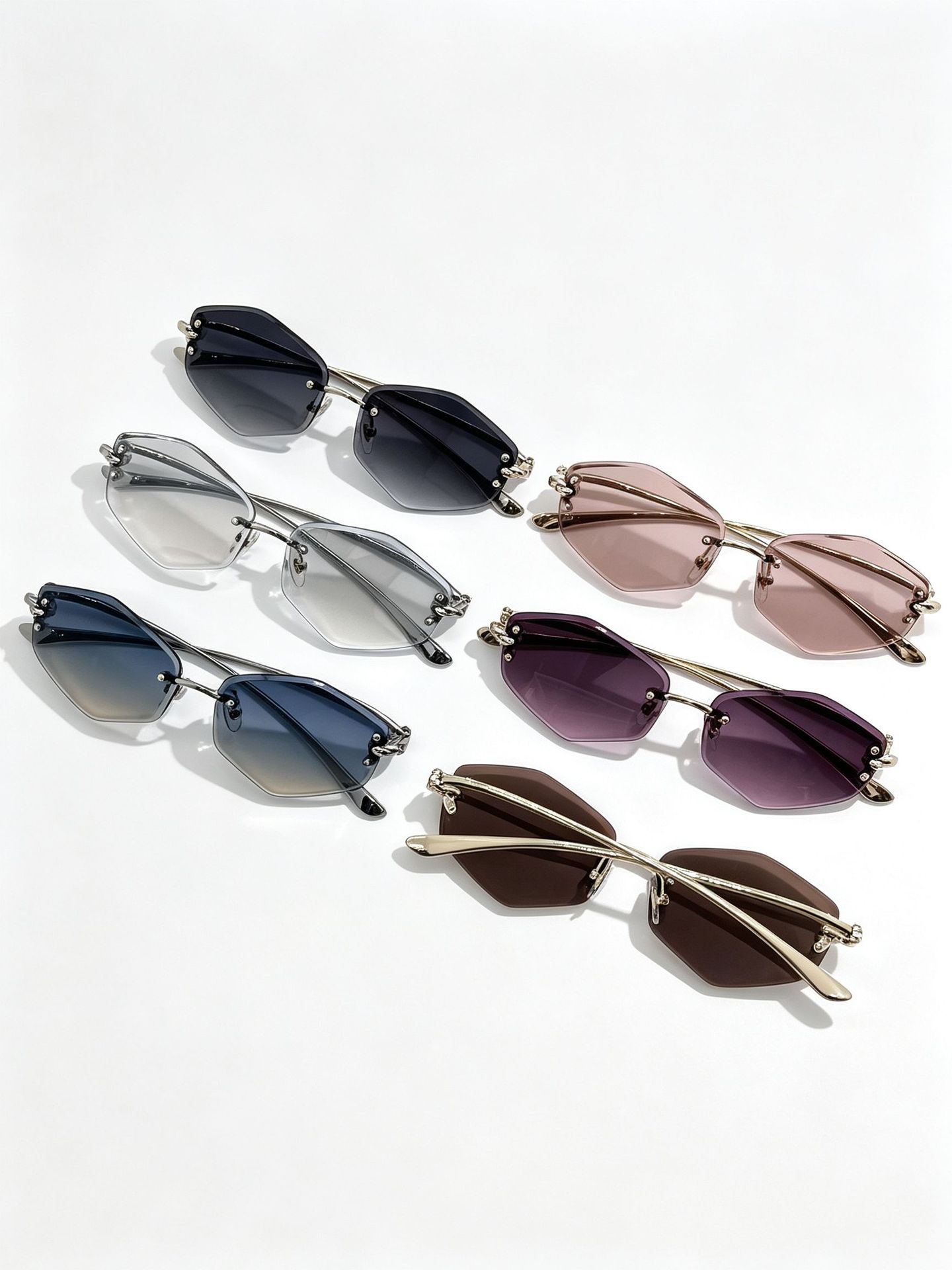 Fashionable polygonal sunglasses for women and men, polarized sunglasses with prescription, trendy and versatile eyewear accessories pic 2