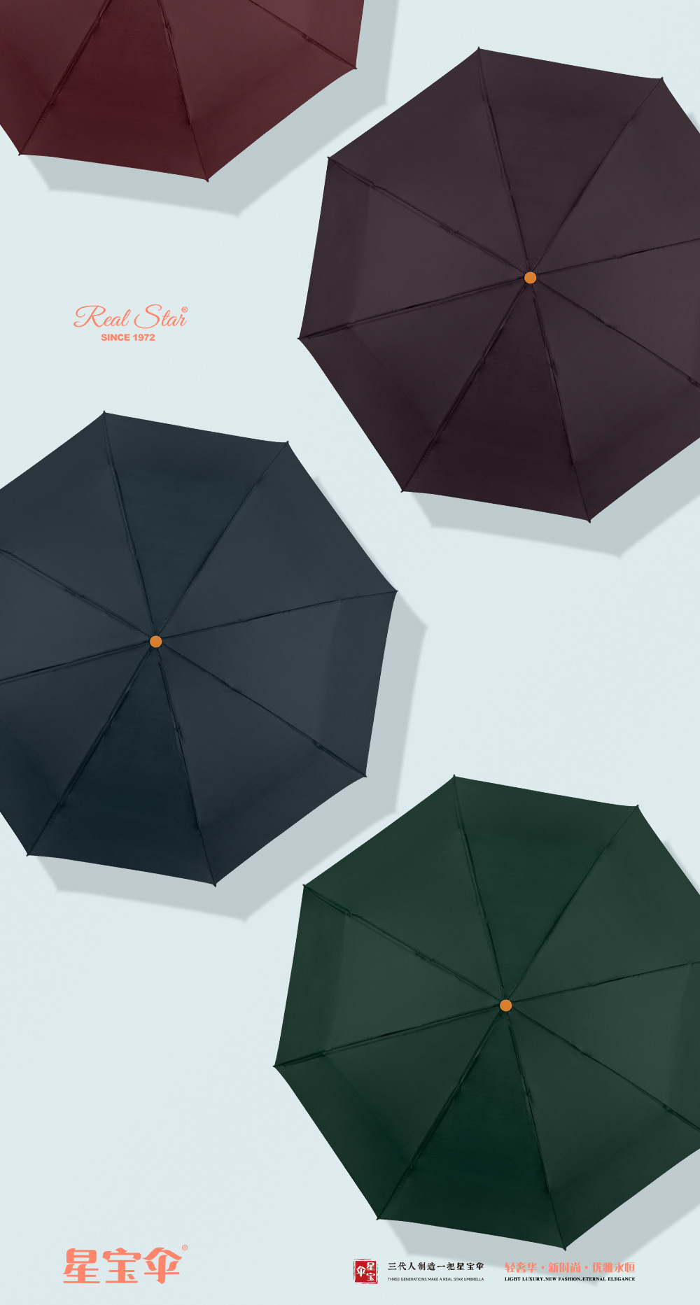 Plain three-fold umbrellas for foreign trade, manual canopy, polyester fabric, windproof and sunshade, solid color in stock, daily necessities pic 5