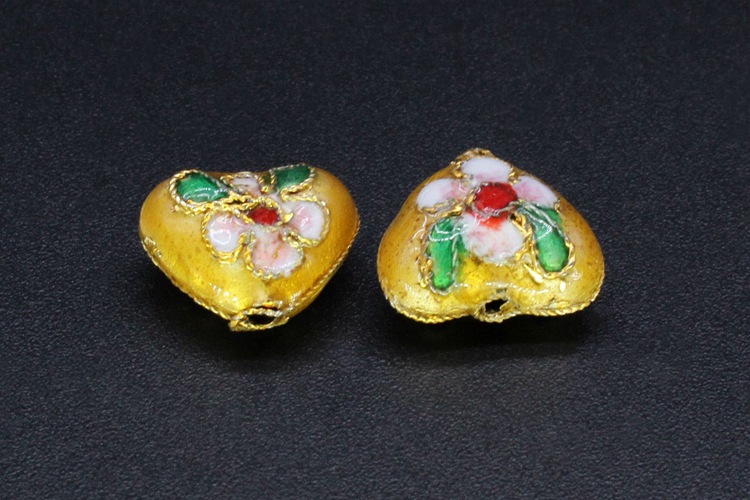Traditional high-temperature cloisonne enamel filigree silver blue DIY jewelry accessory beads Cloisonne 13# chicken heart pic 5