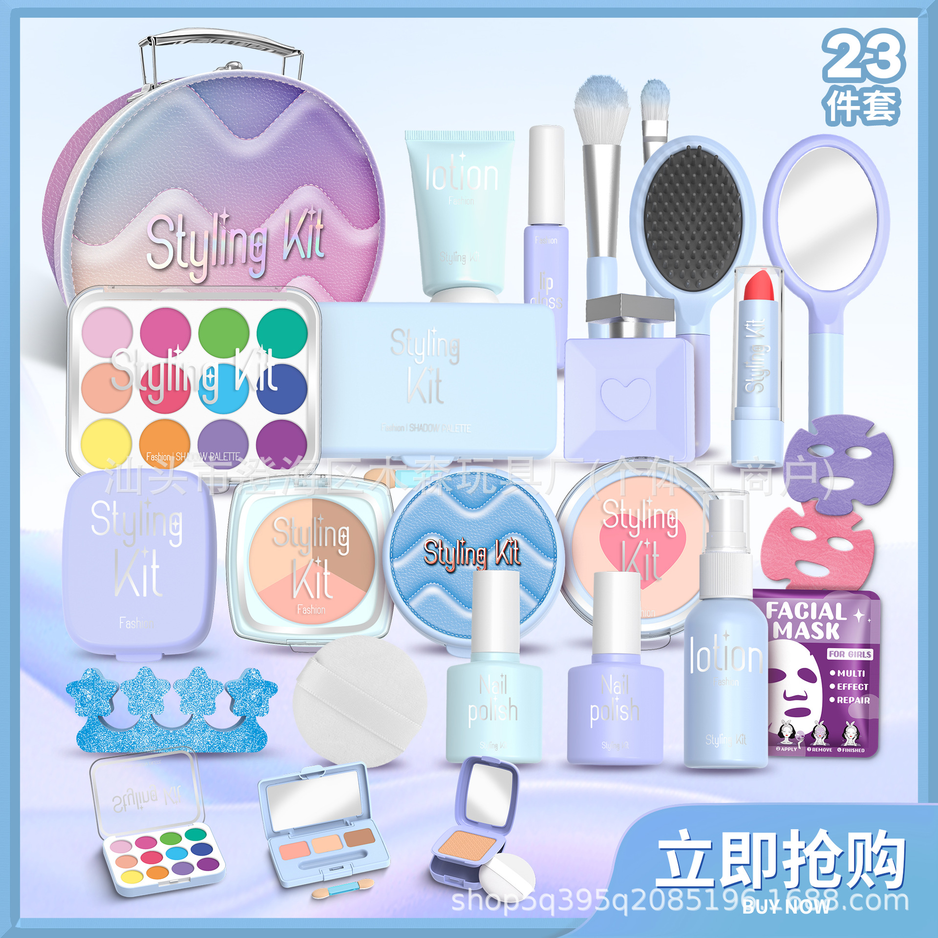 跨境亚马逊儿童过家家仿真化妆玩具女孩彩妆套装不可涂抹带收纳盒详情20