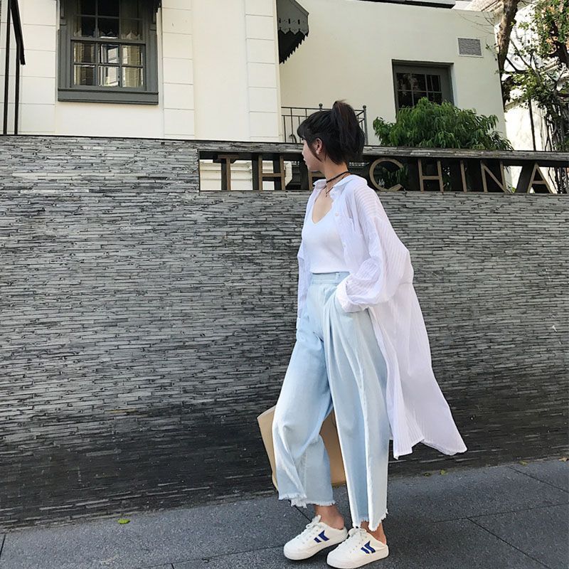 Sun-protective clothing for women, summer sun-protective outerwear, cardigan for women, large size, loose, ultra-thin, breathable, mid-length pic 9