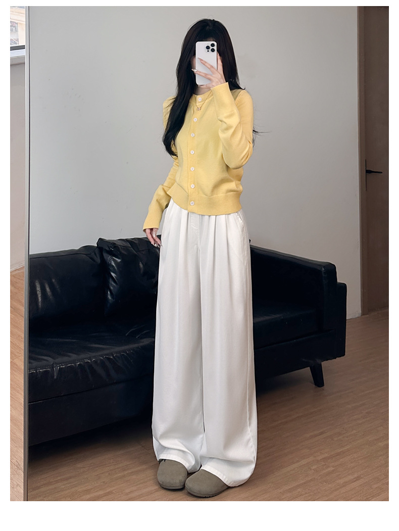 复古天丝牛仔裤女2025新款夏季山本裤高腰垂感直筒宽松复古阔腿裤详情17