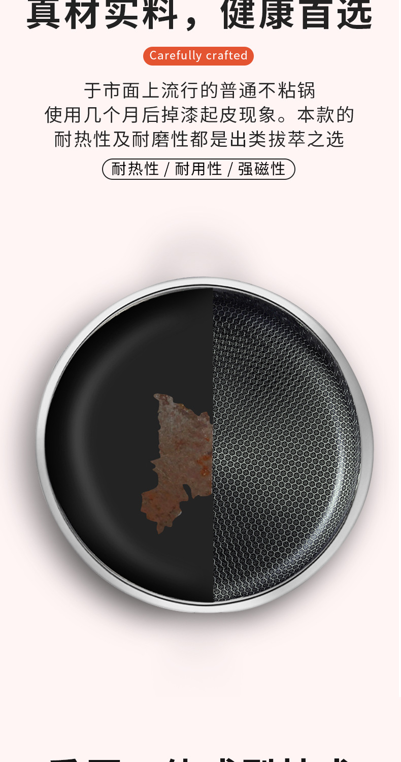 Double-sided screen honeycomb suspended wok, three-layer or five-layer stainless steel wok, uncoated non-stick wok, one-piece consignment pic 16