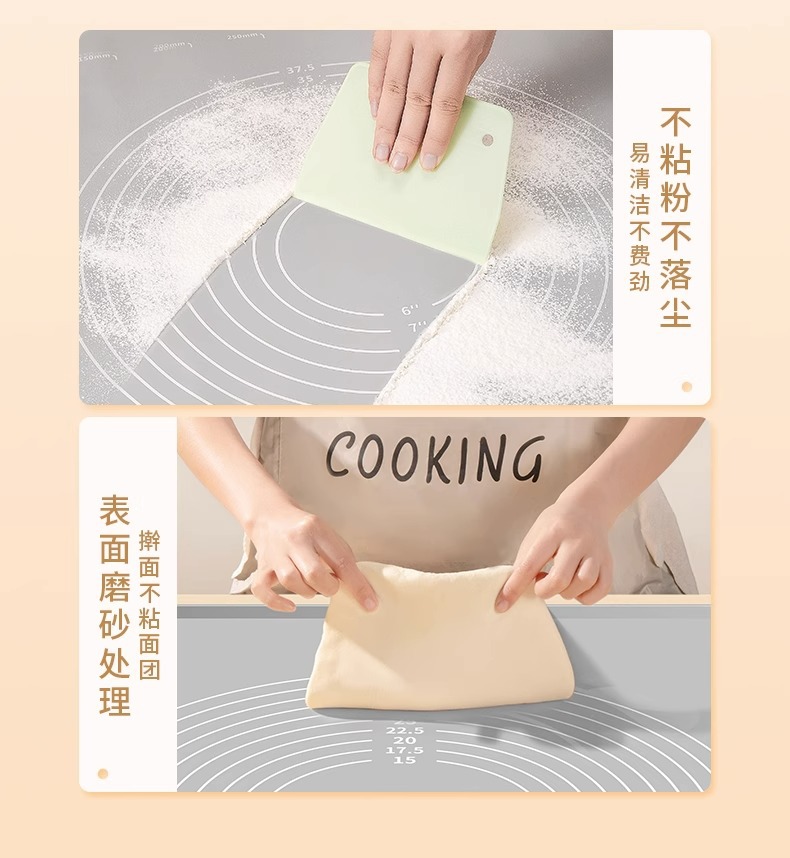 Silicone rubber dough kneading pad, food-grade thickened dumpling dough pad panel and dough pad, household cutting board for rolling dough, anti-slip pic 14