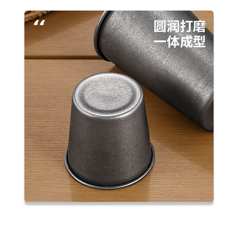 Vintage 304 stainless steel water cup, aged coffee cup, commercial beer mug, single-layer cold drink cup, anti-drop custom logo pic 12