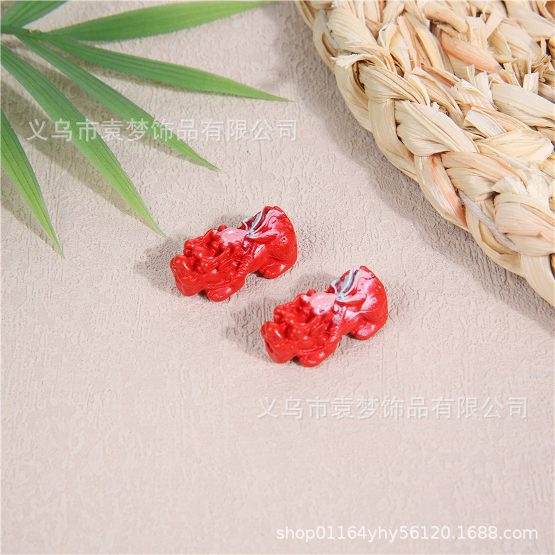 红砂彩绘唐卡葫芦吊坠批发朱砂水飞砂小狐狸狐仙平安扣项饰吊挂件详情6