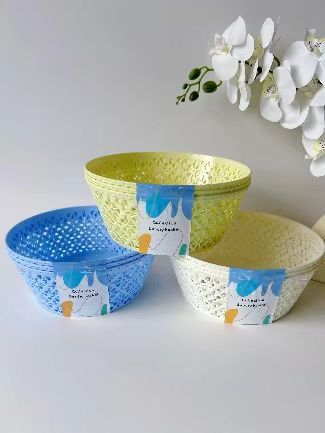 Круглый креативные закуски, пластиковые тарелки с сушеными фруктами, корзины с фруктами, цветные корзины с фруктами pic 1