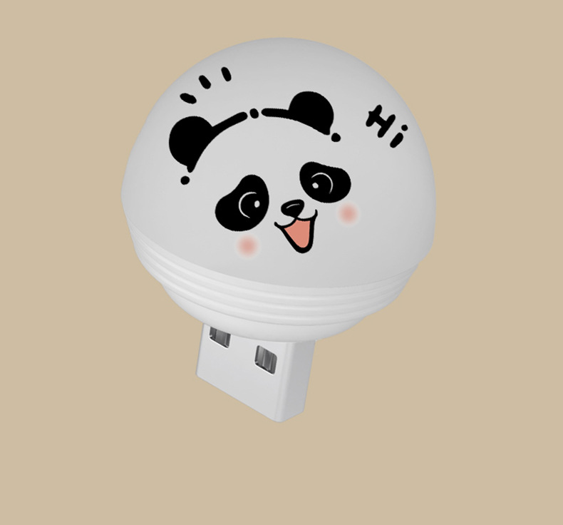 Smart voice USB charging Panda light, voice-controlled night light for bedroom and bathroom, mini soft light, seven-color night light pic 13