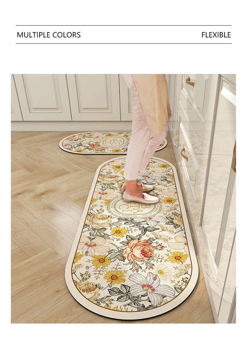 Best-selling American diatom mud floor MATS, kitchen MATS, anti-slip and water-absorbing bathroom MATS, dirt-resistant and washable, cross-border temu labeled pic 7