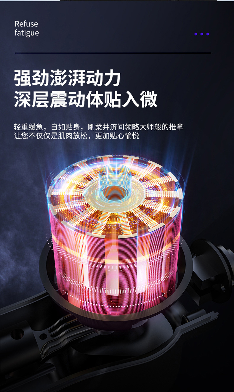 亚马逊跨境新款电动热敷筋膜枪震动肌肉放松按摩器便携健身按摩枪详情31