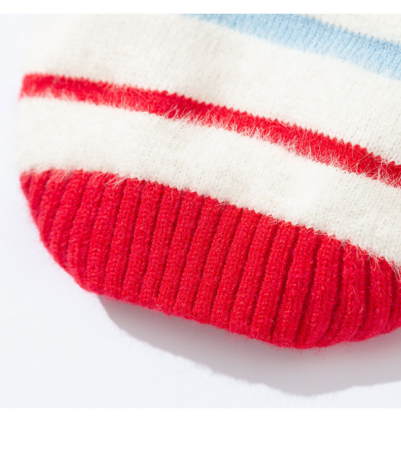 Hippie dog autumn and winter dog clothes, striped faux mink wool warm sweater, cat clothes, small and medium-sized dog pet clothes pic 16