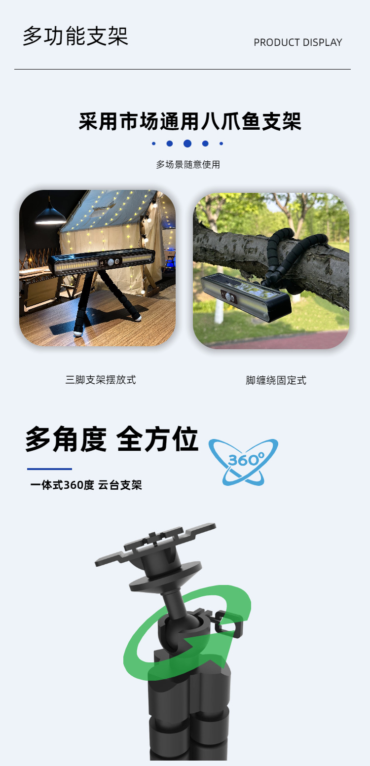 Cross-border solar lamps, waterproof solar octopus lamps, outdoor solar clip lamps, sensor lamps, wall lamps, street lamps pic 3