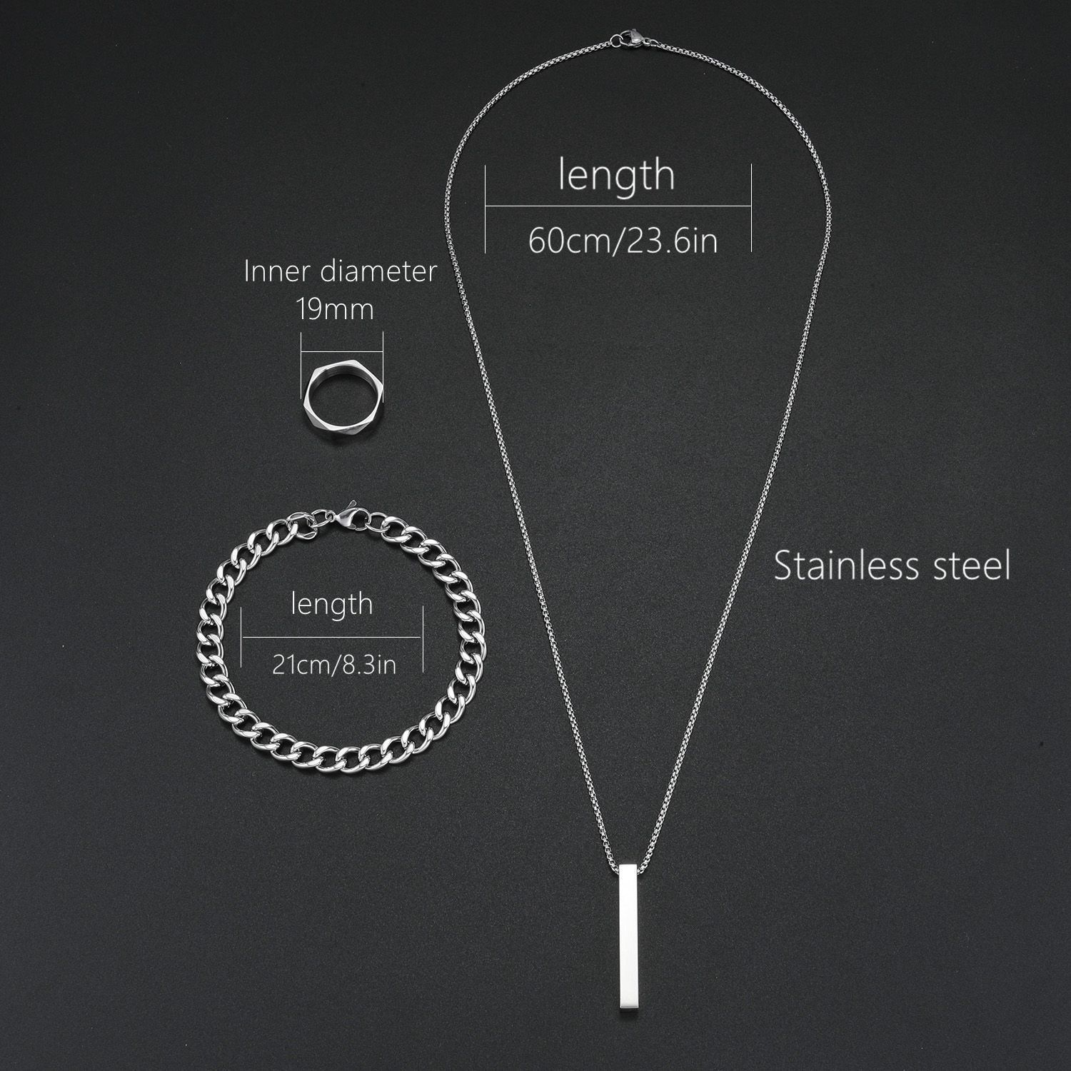 The new 24-year cross-border bestseller from Europe and America, a geometric minimalist three-piece set for both men and women, is a best-selling item on Amazon pic 2