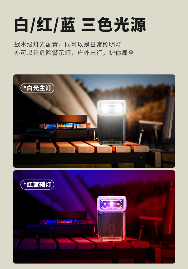 Headlamps: Rotatable head work light, mini maintenance warning, portable light, emergency night light, magnetic keychain light pic 7