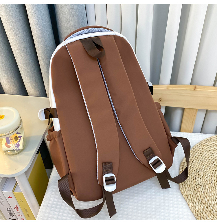 High-appearance-level color-blocking schoolbags for female junior high school students, large-capacity backpacks for high school students, multi-layered load-reducing backpacks for primary school students pic 20