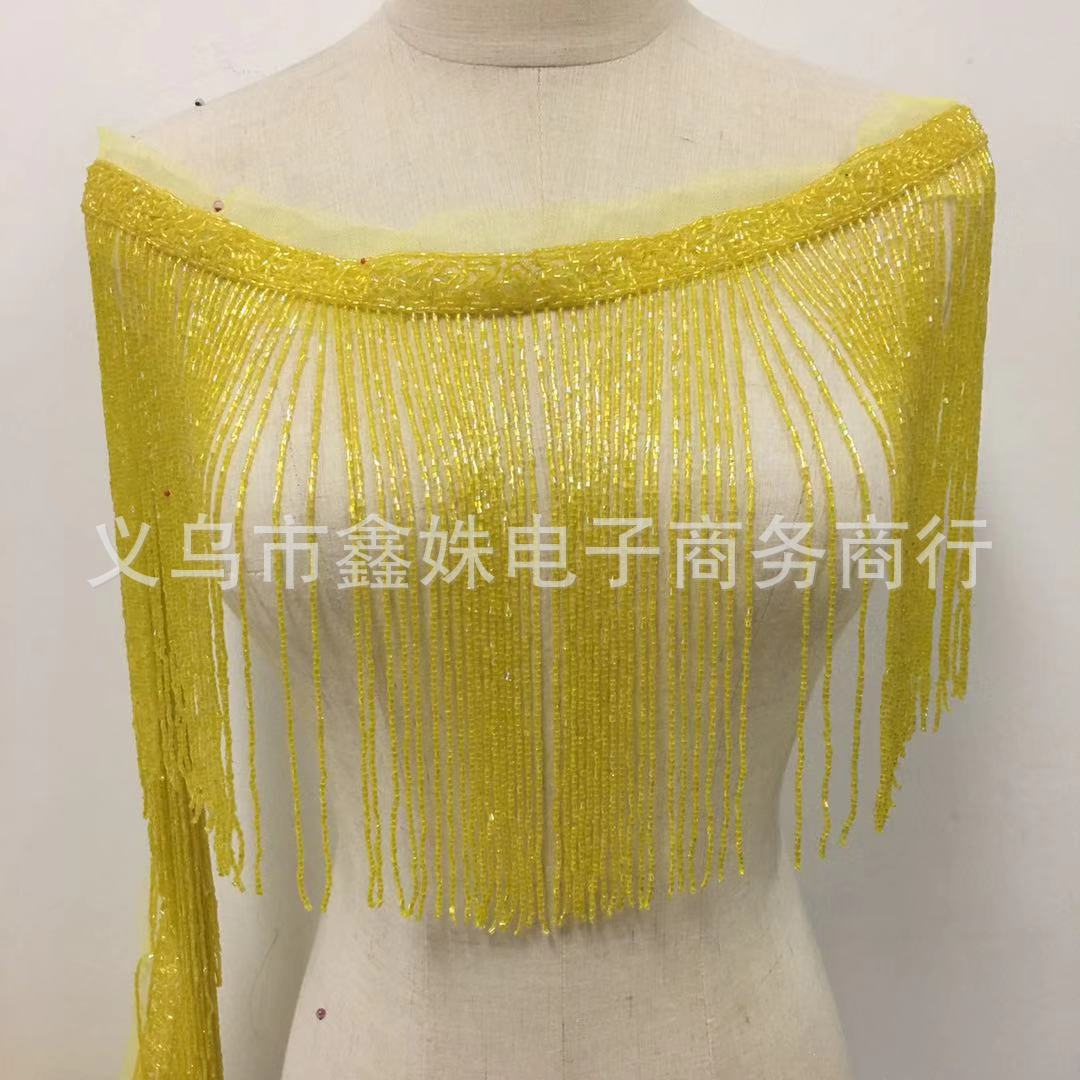 28cm fashionable tube beads, round beads, glass beads, tassels, fringed accessories, suitable for dance costumes pic 9