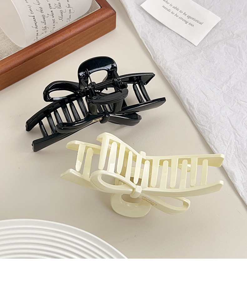 New shiny bow large-sized scratch-clip for girls with a lot of hair and a shark clip for a simple and elegant look with a high-end touch pic 9