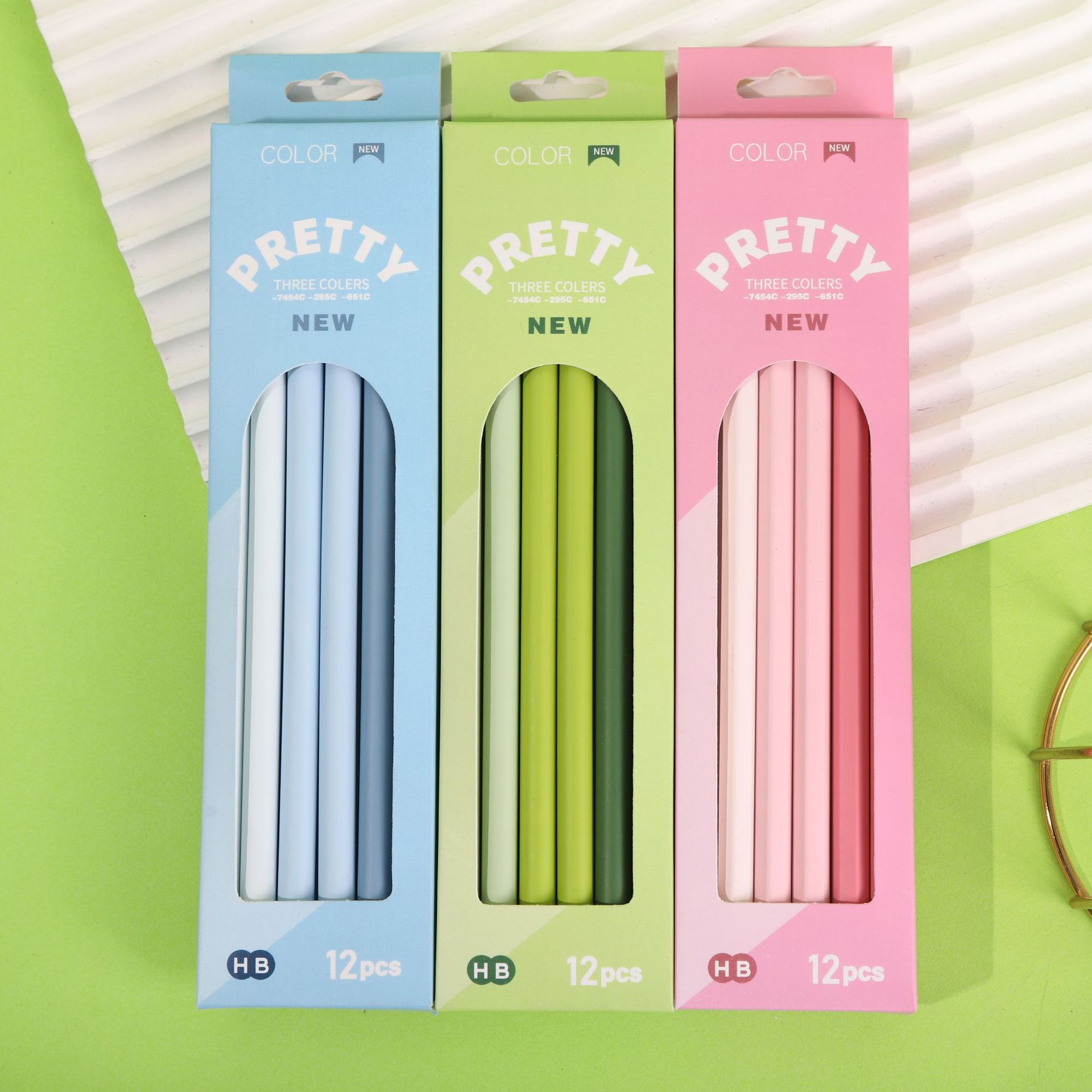 奔贝儿2B铅笔12支一盒渐变hb铅笔小学生专用书写工具马卡龙圆杆笔详情7