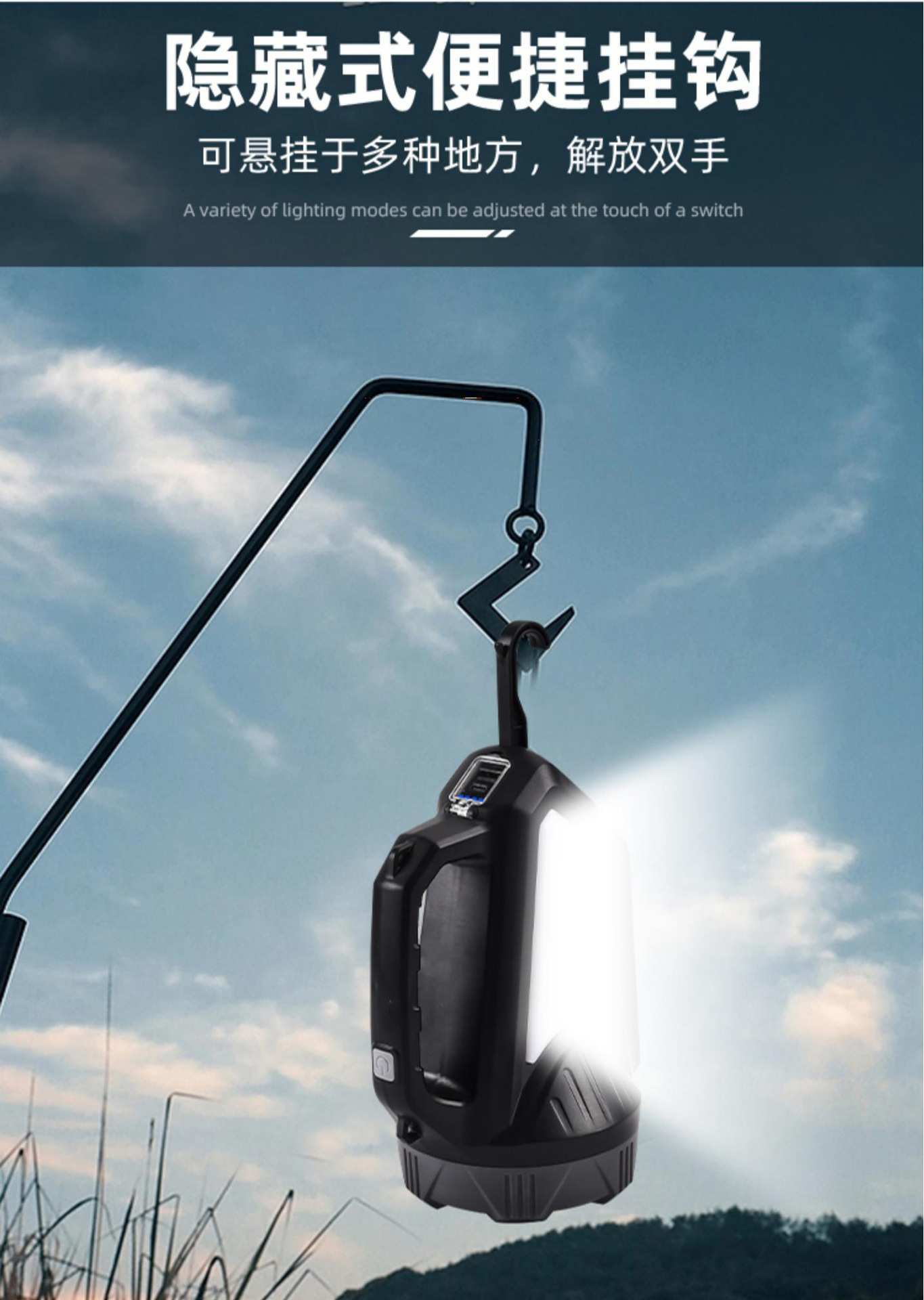 Strong solar charging outdoor ultra-bright large-capacity long-range led household durable patrol mine portable searchlight pic 13