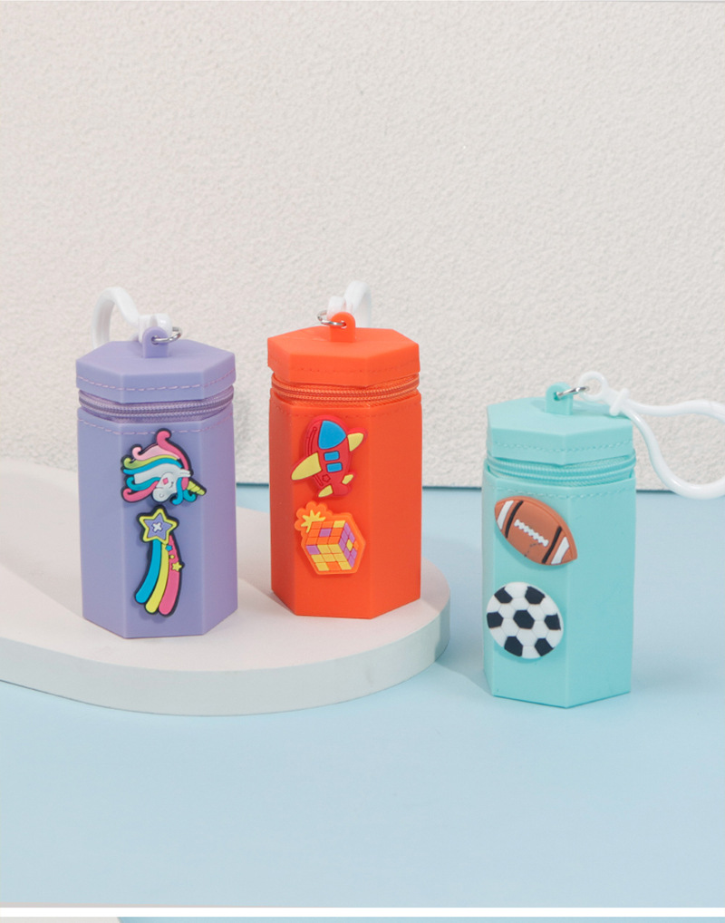 Cute macaron-colored creative silicone coin purse, earphone storage bag, mini bucket bag, hanging decoration, multi-functional portable small bag pic 12