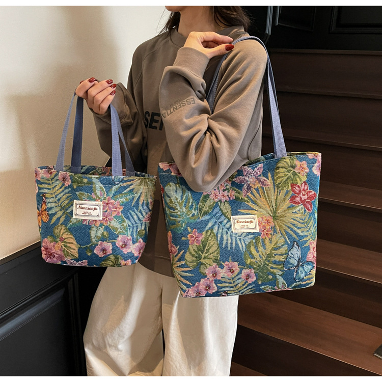 大容量国潮风帆布包包女2025新款通勤托特包女ins大学生上课单肩包详情26