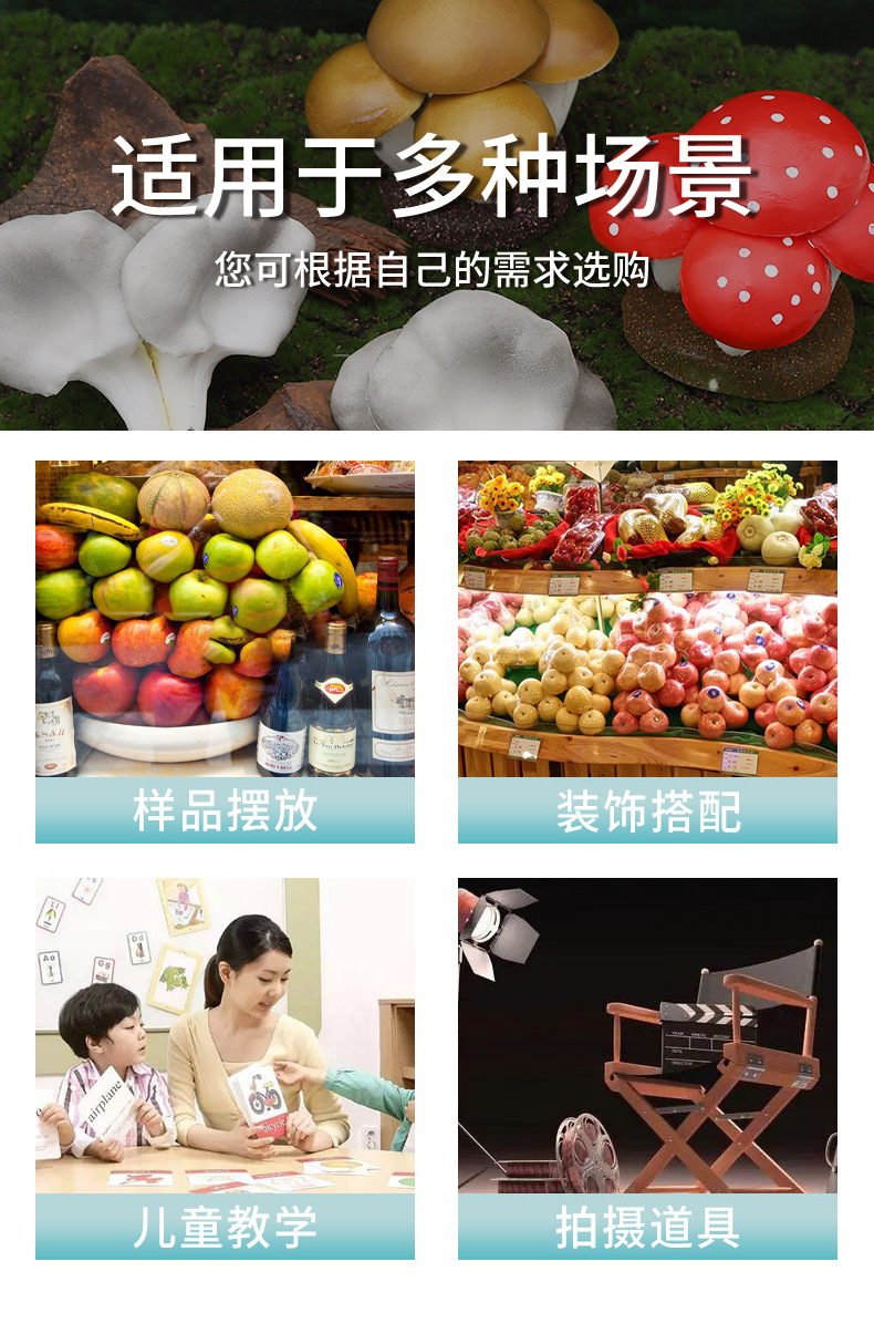 仿真迷您植物香菇平菇菌类套装早教植物静态摆件认知模型套装现货详情4