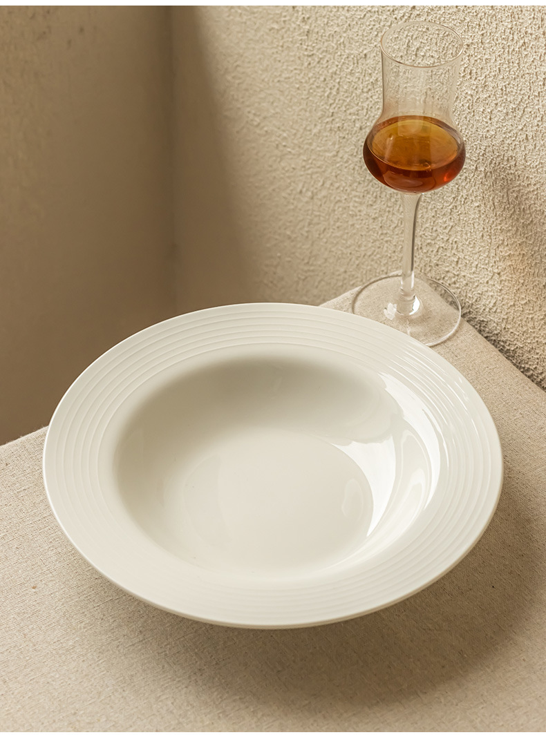 特惠高颜值浮雕草帽盘纯色陶瓷盘子西餐意面盘甜品盘家用餐具菜盘详情5