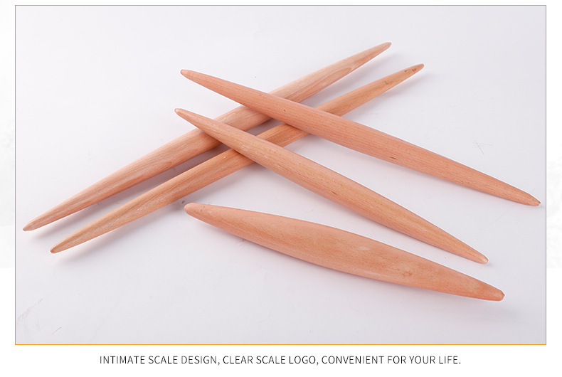 Household beech wood pointed rolling pin, dumpling wrapper, noodle pressing and rolling stick, 檊 noodle stick, baking tools pic 14
