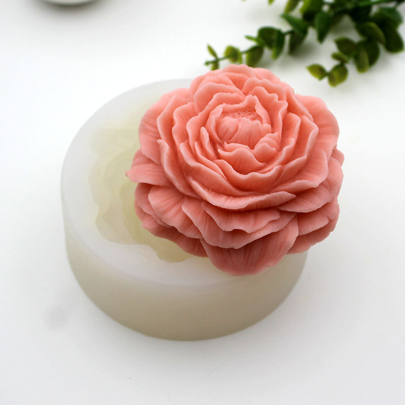 Peony, rose, silicone mold, cake baking, drip glue, scented gypsum, candle making, handmade DIY soap mold pic 11
