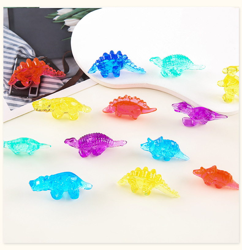 Seven-color crystal little dinosaur, new transparent acrylic gemstone animal toys for kindergarten sharing, wholesale from the manufacturer pic 13