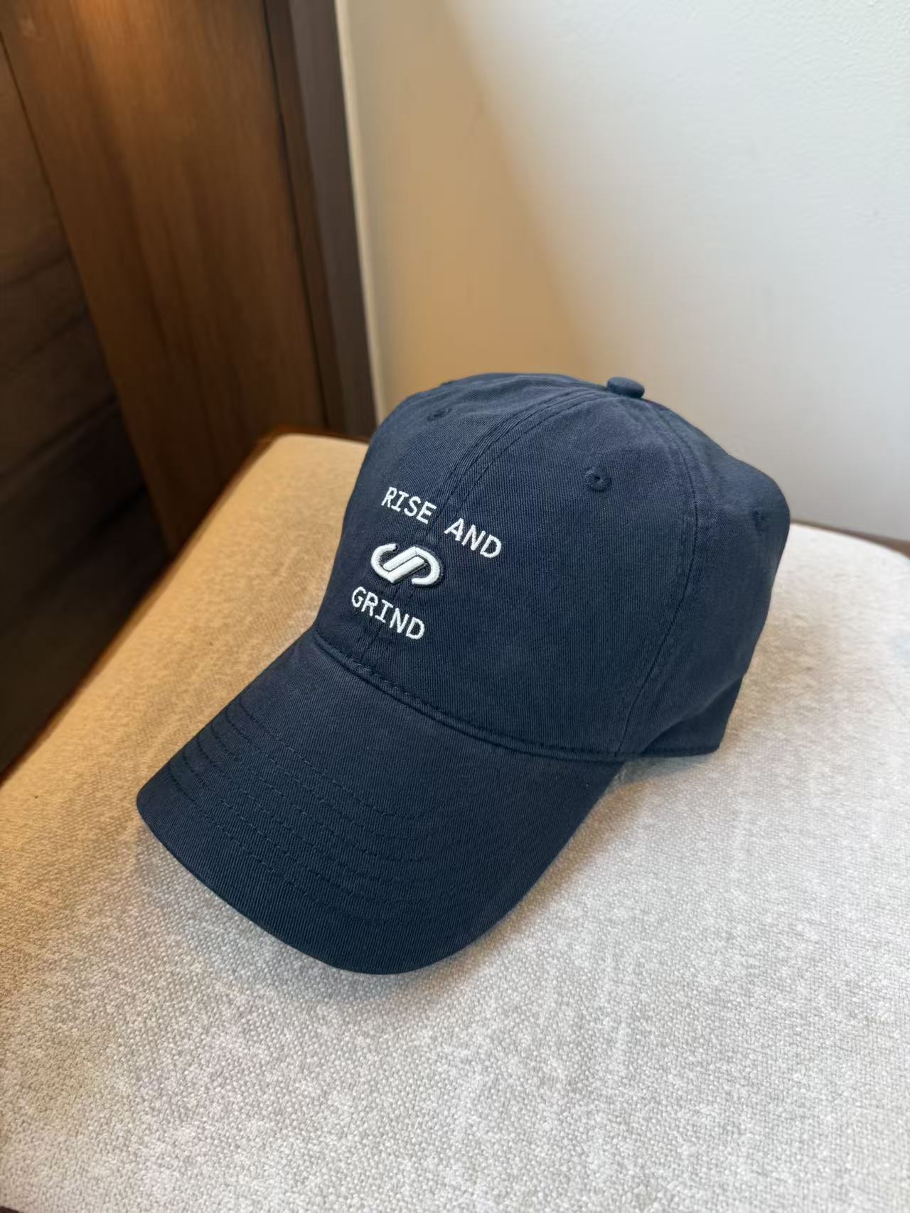 Korean version RISE AND GRIND embroidered baseball cap, versatile for men and women on the street, wide-brimmed sunshade and face-enhancing small baseball cap pic 8