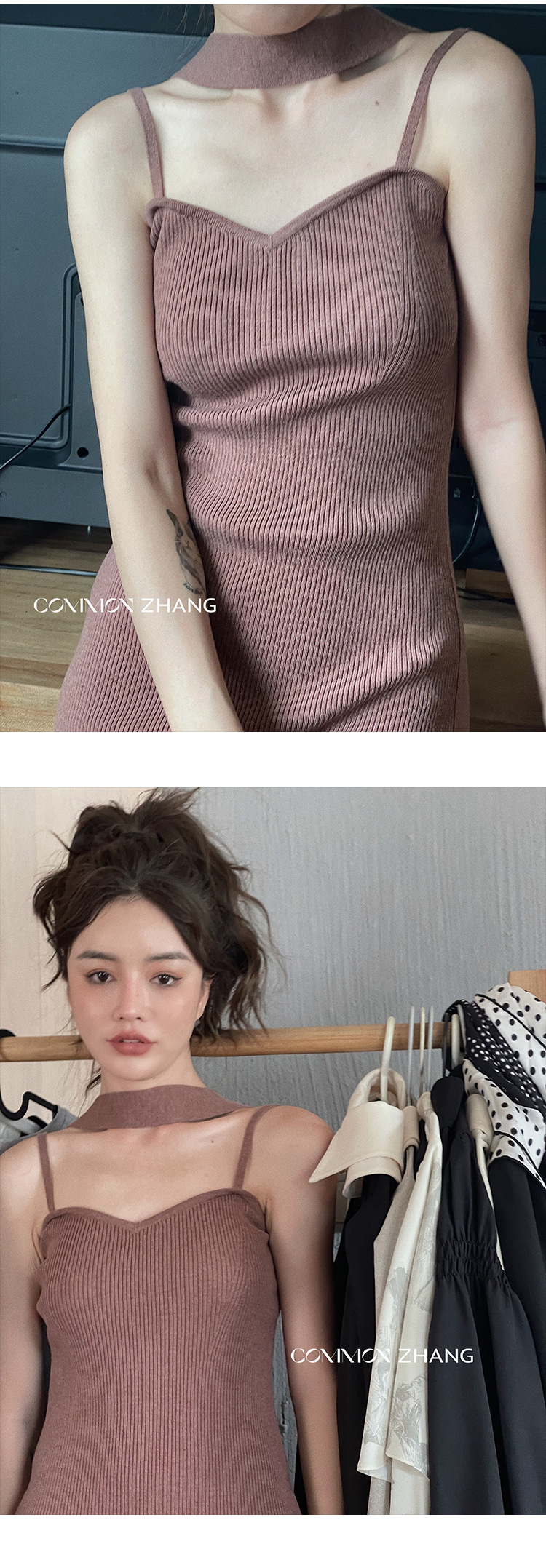 Thirteen Factories Clearance Sale [Special Offer Non-refundable and non-exchangeable] Sweet and Spicy Style Figure-Hugging Knitted Halter Dress for Women 91011 pic 19