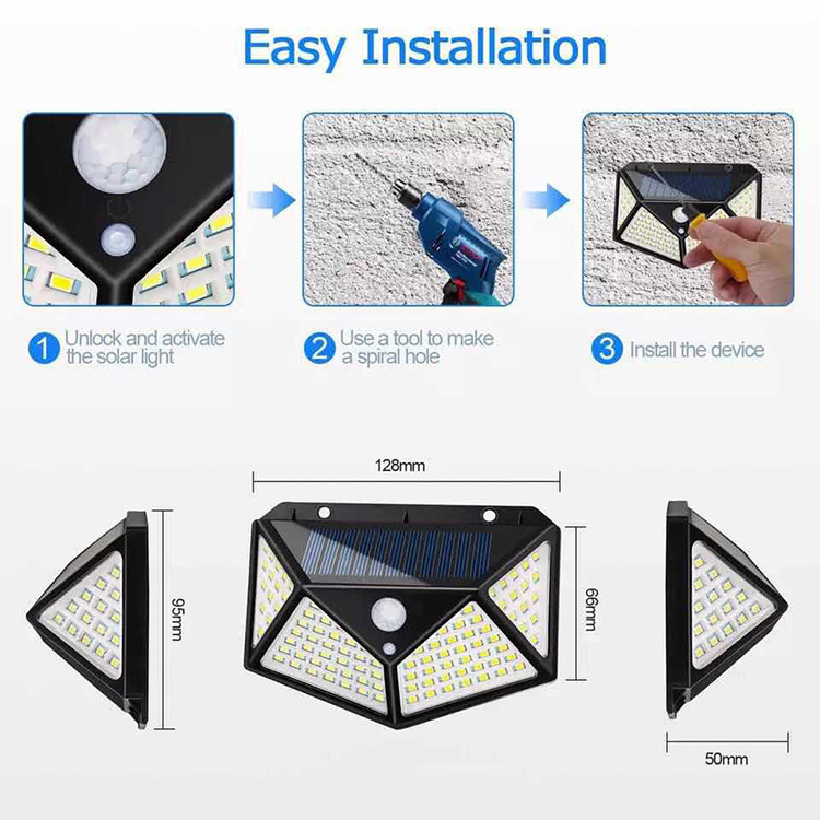 Solar lamps, outdoor courtyard sensor street lamps, LED charging lighting lamps, household garden waterproof solar wall lamps pic 10