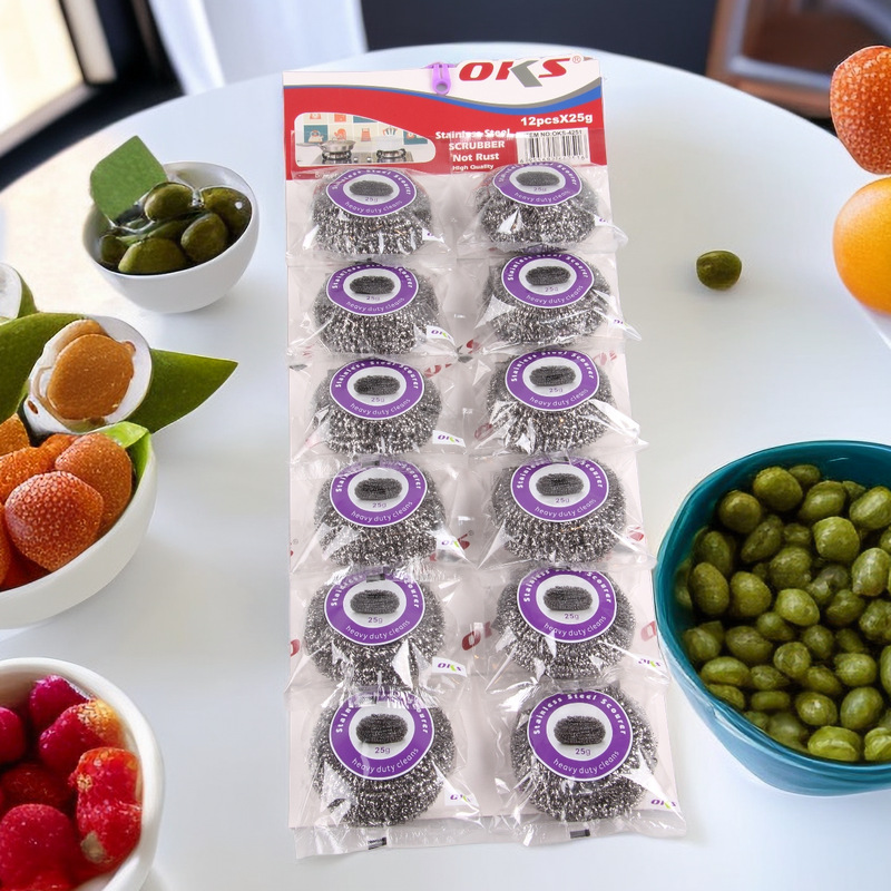 Household steel wool balls, stainless steel cleaning balls, pot brushes, dish brushes, steel wool balls, kitchen dish cleaning balls, OKS pic 3