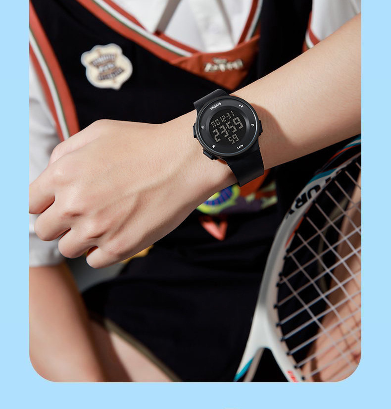 Electronic watch for male high school and junior high school students, simple and trendy, waterproof, luminous, sports, multi-functional alarm clock pic 10