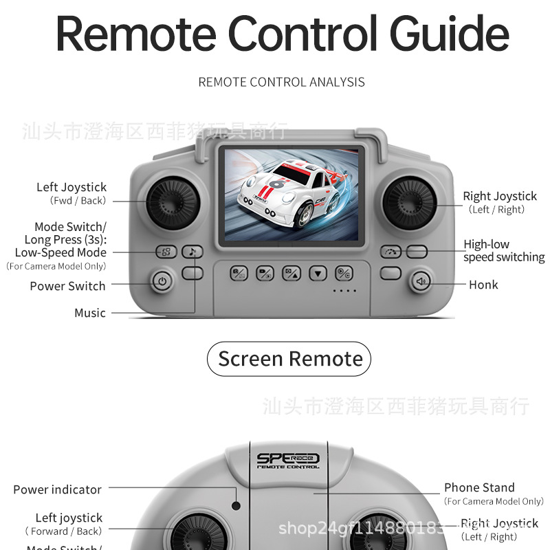 Cross-border remote control MINI car camera and photo cartoon Q-version mini screen control racing drifting C6 remote control car toy pic 41