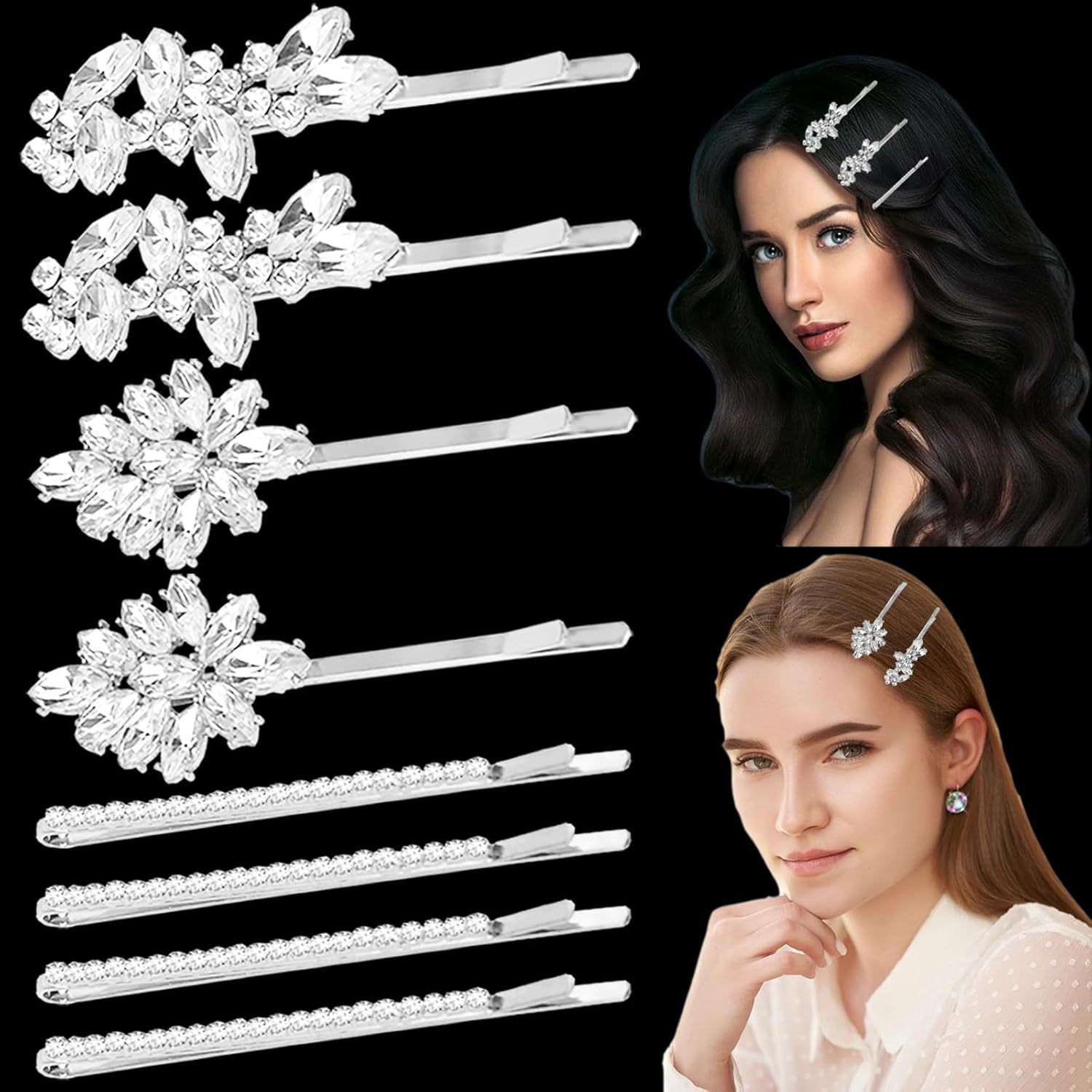 Wholesale of new cross-border elegant and stylish spring clips, alloy hair clips, rhinestone, Korean version of the back of the head ponytail clip headwear pic 23