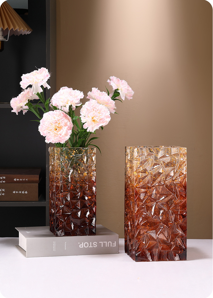French-style high-end crystal resin vases for living room flower arrangements, European-style high-end entrance hall ornaments, and light luxury flower arrangements pic 11