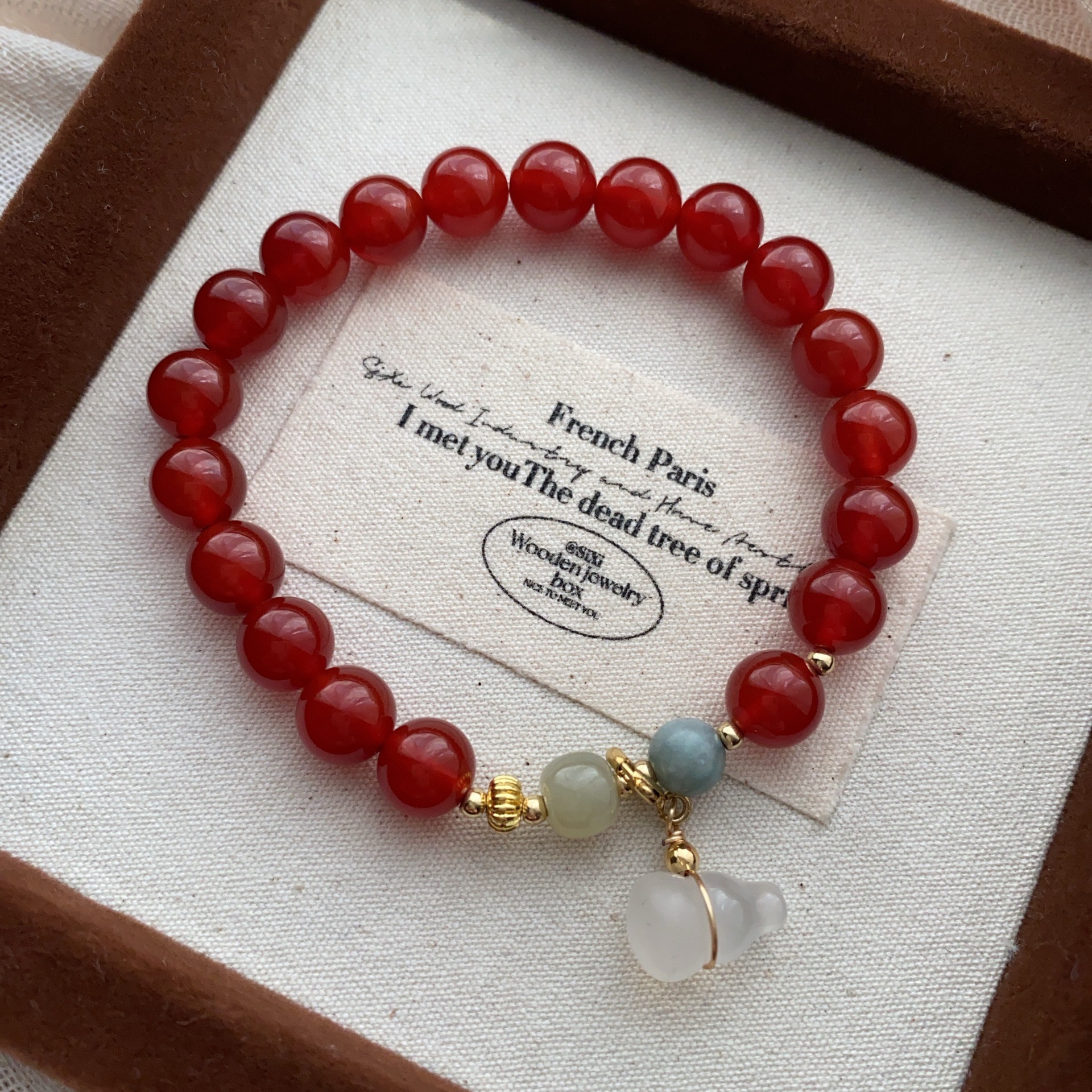 南红玛瑙手串小众设计手链玄学葫芦平安扣国风优雅气质女款手圈详情9