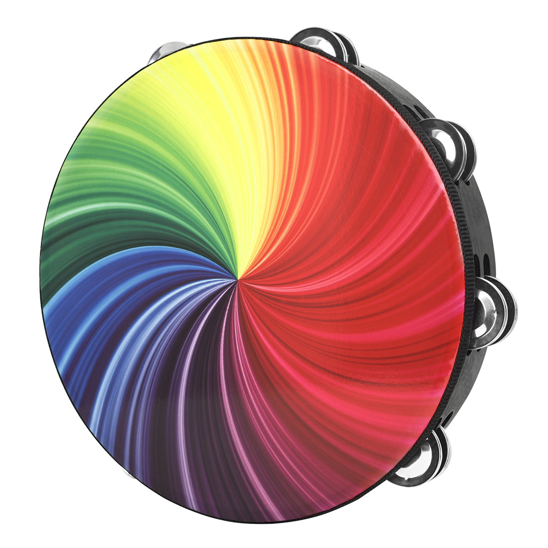 彩色铃鼓新疆舞蹈手拍鼓打击乐器儿童8寸摇铃鼓幼儿摇铃10寸手鼓详情9