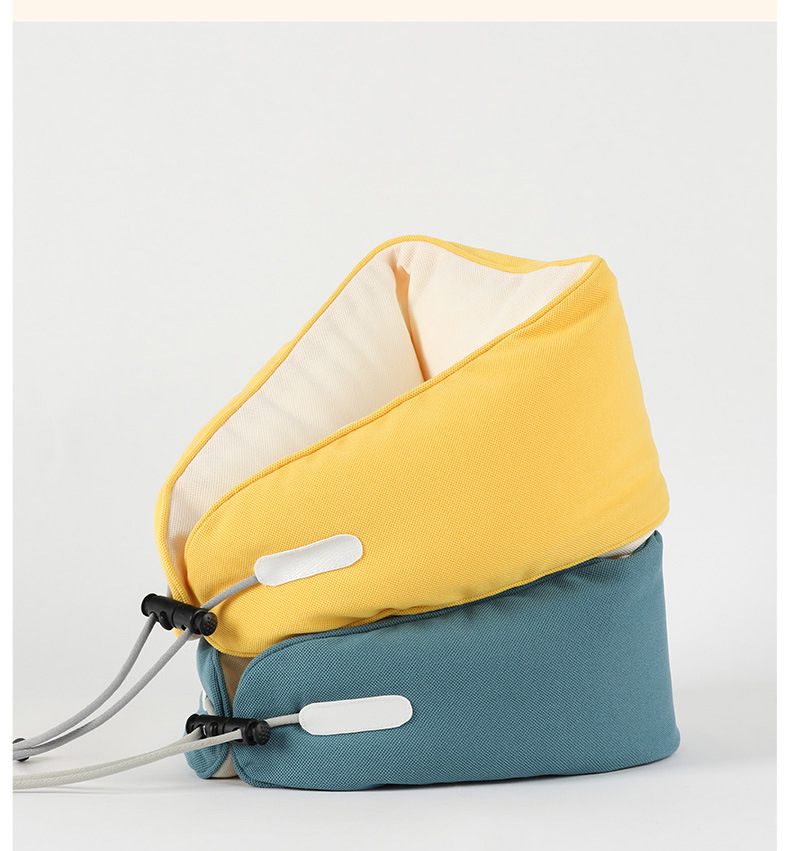 Japanese U-shaped pillow, macaron color, Japanese ins style, simple and breathable neck pillow, foam particle portable travel pillow pic 5