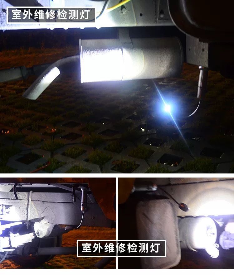 跨境强磁汽修手电筒强光充电调焦LED软管机床工作维修检修烧烤灯详情4