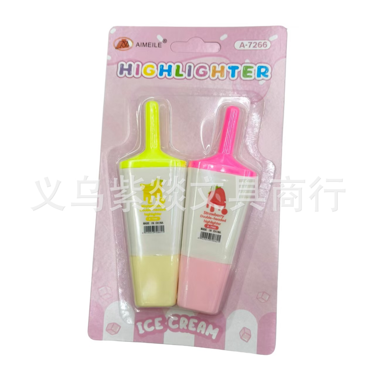 7266拼接双色棒冰荧光笔批发可拼接桌面摆件可爱创意笔记做手账笔详情1