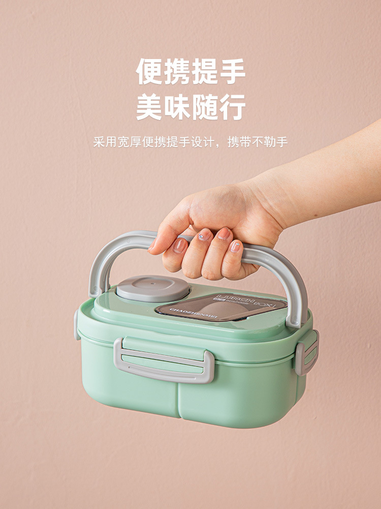 Convenient insulated lunch box, European-style oval sealed fresh-keeping lunch box, double-layer household adult lunch box, microwaveable pic 9
